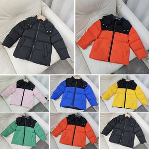 2024 hiver nouveau manteau doudoune enfants mode classique extérieur chaud vers le bas manteaux motif zèbre rayé lettre imprimé bouffant garçons vestes multicolore vêtements confortables