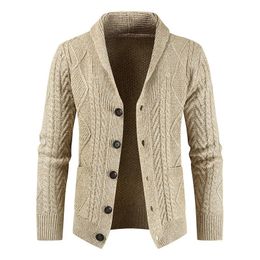 2024 invierno nuevo comercio exterior transfronterizo crochet cardigan suéter británico suelto abrigo grueso suéter de los hombres 240113