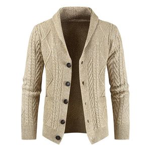 Cardigan tricoté au crochet pour hommes, pull britannique, manteau épais et ample, nouveau commerce extérieur transfrontalier, hiver 2024, 240113