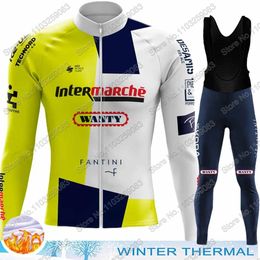 2024 Winter Wanty Team Ciclismo Jersey Conjunto Biniam Girmay Ropa Hombres Bicicleta de carretera Chaqueta térmica Traje Pantalones de bicicleta MTB Ropa 240131