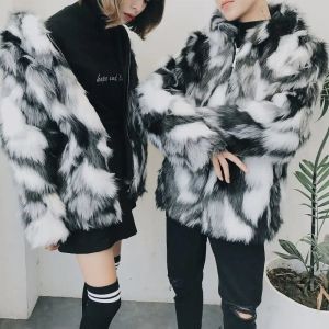 2024 Winter Warm Warm plus Fleece Faux Fur Fox Fur Casual Mens Hooded Jacket Dikke Boutique Modieuze mannelijke Slim Coats Maat 5xl Nieuw