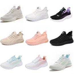 2024 Winter Winter Women wandelen Running Mesh Shoes Soft Sole Casual Flat Shoes Fashion Black Pink Beige Gray Trainers Groot formaat 35-41 GAI