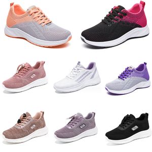 Chaussures plates de randonnée et de course pour femmes, durables, noires, blanches, violettes, respirantes, grande taille 36-41, hiver 2024