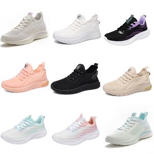 2024 Winter Women Chaussures Randonnée Running Soft Sole Casual Flat Shoes Fashion Black Pink Beige Grey Trainers GRANDS Taille 35-41 Gai