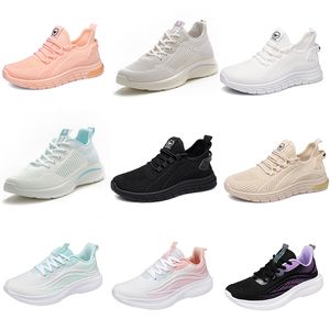 2024 Femmes Chaussures Gai Randonnée Soft Casual Flat Shoes Fashion Sneakers Fashion Black Pink Beige Grey Trainers Taille 35-41 Livraison gratuite