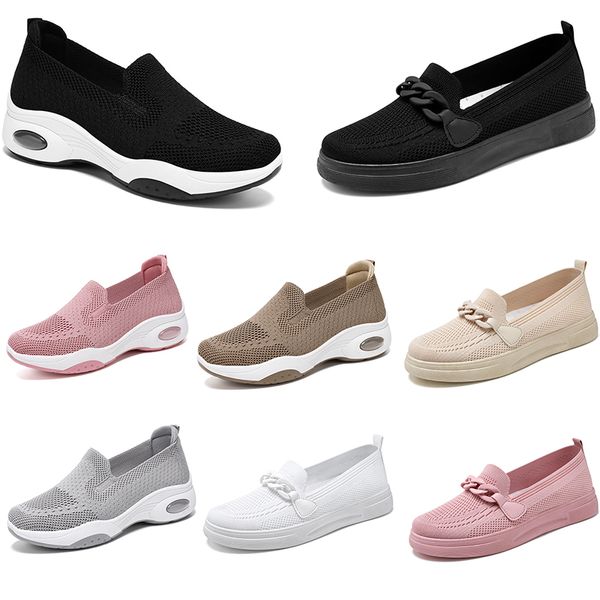 2024 hiver femmes chaussures randonnée course semelle souple chaussures plates décontractées polyvalent noir blanc baskets confortables fond épais grande taille 36-41