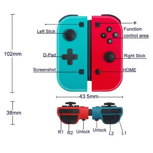 2024 Manette de jeu sans fil Bluetooth Pro pour Nintendo Switch Poignée sans fil Joy-Con Poignée gauche et droite Contrôleurs de jeu avec boîte de vente au détail