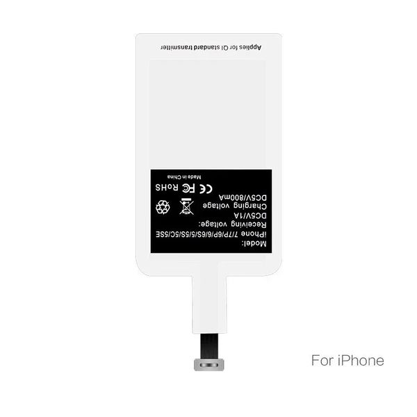 2024 Receptor de carga inalámbrica para iPhone 6 7 más 5s Micro USB Tipo C Cargador inalámbrico Fast Universal para Samsung Huawei Xiaomi Wireless