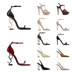 With Box ysl Luxury High Heels Designer Sandals yslheels Women Black Nude Brown Genuine Leather【code ：L】Open Toe Pumps Heel Ladies Loafers Shoes