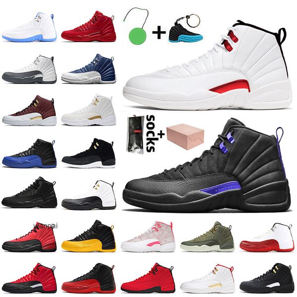 2024 Con Box Twist 12 12s Jumpman Dark Concord Zapatos de baloncesto Reverse Flu Game University Gold Arctic Punch Indigo Taxi Para hombre Entrenadores para mujer