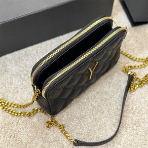 2024 Vrouw Schouderketting Tassen designer tas diamant crossbody tas kaarthouder Dubbeldeks Portemonnee Leer 3 Kleuren 5A