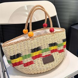 2024 Woman Straw Beach Bags Basket Handtas Designer Tas Luxe Tote Tas Outdoor Haakmanden Meerdere kleuren 5A