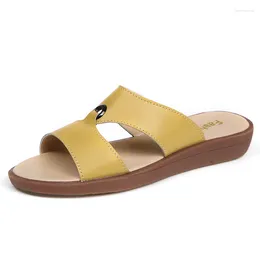 2024 Vrouw Summer Sandalen vrouwen slippers platte bodem niet-slip buiten open teen strand