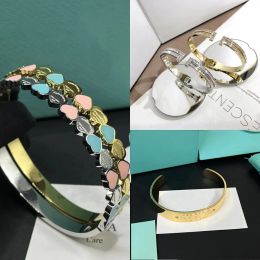 2024 Women Bangle Designer Joyería de diseño de joyas de 18 km enchapadas 925 plateado amantes de acero inoxidable de acero inoxidable brazalete de regalos para hombres