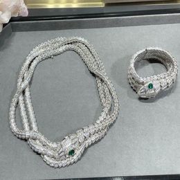 2024 femmes mode mignon belle argent épais trois lignes en acier inoxydable chaîne de serpent de haute qualité collier bracelet costume taille libre