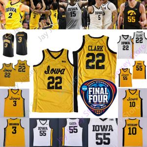 2024 Dames Finale vier Iowa Hawkeyes Basketball Jersey NCAA College Caitlin Clark Luka Garza 10 Joe Wieskamp 5 CJ Fredrick 3 Bohannon 30 Connor McCaffery 4 Ahron