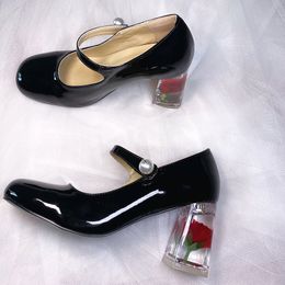 2024 femmes dames véritables chaussures de robe en cuir vraie fleur 10 cm