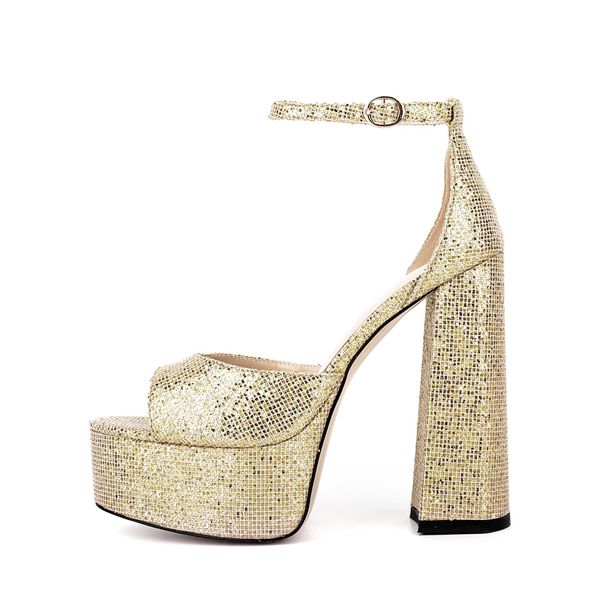 2024 femmes dames en cuir super chaussures habillées 16 cm chuckly chaussures à talons hauts 5 cm pompes à plate-forme peep-toe diamant polyuréthane fond boucle de mariage mary jane 34-43