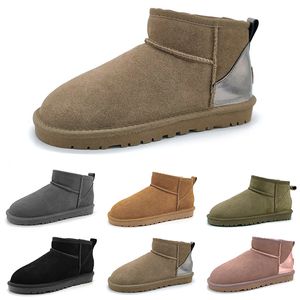 2024 Mujeres Mini Botas de nieve Botas de invierno Gamuza clásica Mantener caliente Felpa Castaño Gris Hombres Mujer 5854 Diseñador sobre los botines de tobillo Zapatos 36-41