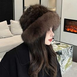 2024 Femmes Nouvelle collection Luxury Real Sable Fur Hat Dames Hiver Hiver Geut Mink Fur Cap de fourrure