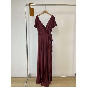 2024 Dameskleding Elegante Silk V-Neck Dress Spring Summer Nieuw 330