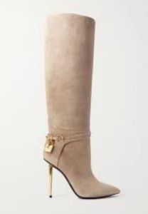 2024 Botas femininas de salto alto marcas de luxo designer de inverno Tom Fords sapatos brilhantes estampados couro de crocodilo cadeado tornozelo-bota dedo do pé sexy mulher bota de salto alto