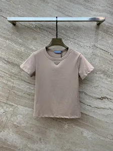 2024 Dames Triangle Patroon T-shirt modeontwerp vrouwen korte mouw tops casual solide color basic voor vrouw