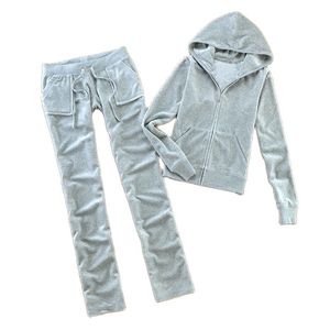 2024 Dames Velvet Fabric Brand Tracksuit Pant Suits Velours Pak Women Tracksuit Hoodies en broek Solid Tracksuit 2 -stuks set