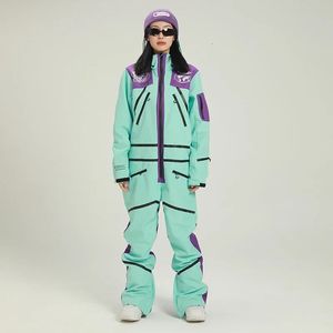 Combinaison de Ski pour femmes, combinaison de neige, Sport, ensemble de Ski, imperméable, à capuche, pour Snowboard, vêtements de montagne, ensemble, 2024, 240111