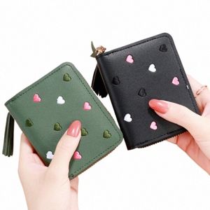 2024 Women Small Wallet Ladies Mini Tassel Wallet Cute Girl Korte ritssluiting Mooie pu lederen munt Turnus vrouwelijke hand portemonnee Cartera 30mz#