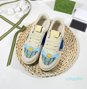 2024 Femme Sneaker Classic Blue Rose Crystal Stripe Low Top Real Cuir Chaussures