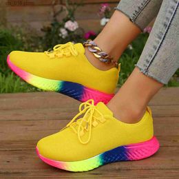 2024 Femmes Sneakers Vobus Nouvelles lacets de mode Up Ladies Sport décontracté en plein air Running Vulcanied Shoes Zapatillas de Mujer T230826 E1201