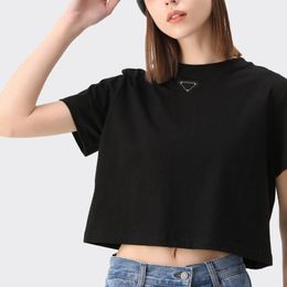 2024 Women Tees Letter Slim Navel Expuesto Expuesto Estampado Estampado Camisetas clásicas Fashion Mangas cortas TEE BRAENTABLE Diseñador de alta calidad Tshir Yoga