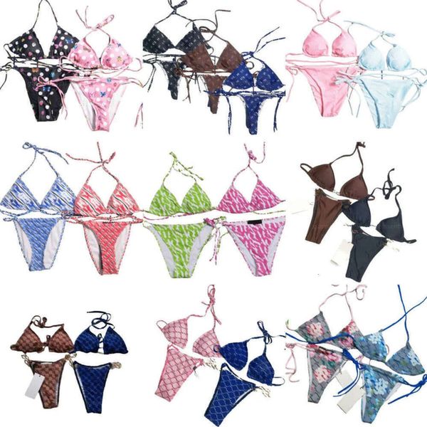 2024 Bikini Bikini Bikini diseñador de traje de baño traje de baño de traje de baño Polyester Letter Fiest Party Party Beach Scrunch Sexy Bikinis Swimsuits GK668