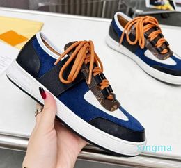 2024 Femmes Designer Chaussure Sports Casual Chaussures Voyage Mode Blanc Femmes Chaussures plates à lacets en cuir Sneaker Tissu Gym Formateurs Plate-forme Lady Sneakers Taille