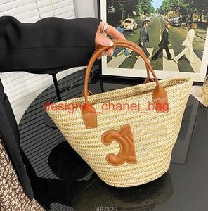 2024 Bolso de cesta de moda para mujer tejido de gran capacidad bolso de compras Totes de playa bolso de paja de verano bolsos cruzados bolso de hombro de señora bolsos de diseñador