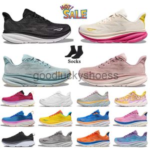2024 Womens Mens Top Quality Clifton 9 Chaussures de course Bondi 8 Black Blanc Rose Blue Mint Peach Whip Red Carbon 2 Cloud Bottoms Runners Trainers Jogging Sports Sneakers