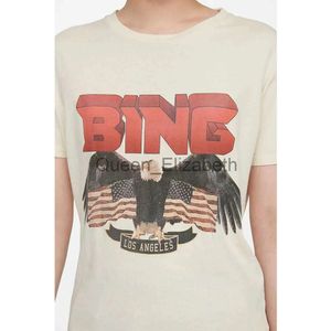 2024 Tshirt pour femmes bing ab niche aigle vintage tee designer drapeau imprimement sauté lavage t-shirt femmes coton tshirt tshirt