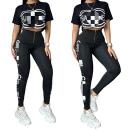 2024 dames tweedelig broek zomer outfits casual crop top en legging sets gratis schip