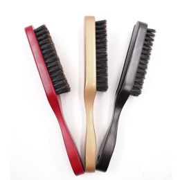 2024 Handle de bois Bristle Nettoyage Bristle Brosse coiffure Brosse de barbe anti-coiffeur anti-coiffeur de coiffure de coiffure outils de rasage pour hommes pour les cheveux