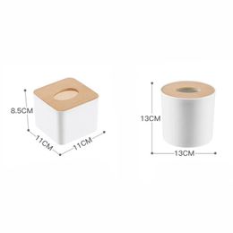 2024 Houten Tissue Box Servethouder Cover Toiletpapier Zakdoek Etui Effen Eenvoudig Stijlvol Houten Huis Auto Veeg Organisator Container