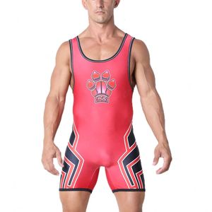 2024 Suite en singulet de lutte One Piece Bodys Professional Triathlon Coverall Homme sans manches Halmingo