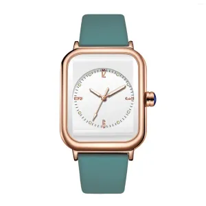 2024 Relojes de pulsera Reloj con correa de silicona colorida para mujer Verde claro/Rosa/Verde/Rojo/Negro con hebilla para reuniones de negocios en la oficina exterior
