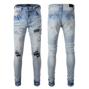 2024 Y2K Designer Skinny Jeans Design Couleurs Long Hippop Autocollant Broderie Slim Denim Droit Streetwear Pantalon Skinny En Gros Hommes Shorts