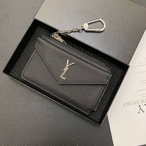 2024 YL Site officiel Version 1: 1 Porte-clés Hommes et femmes Designer de luxe Zero Wallet Logo classique Étiquette couleur Y Carte de crédit Petit sac pour cartes 13,5 * 8,5 cm