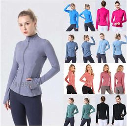 2024 Yoga Jacket Womens Définir Workout Sport Coat Fitness Fitness Sports Séchure active rapide Top Solid Zip Up Sweetshirt Vraies Sports Sell 1154ESS