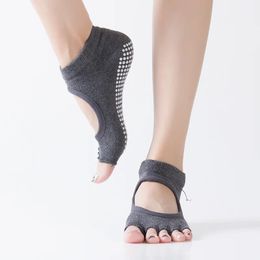 2024 YOGA TOE GARDEN GRIP PILATES DAMIES TOEVOLLEDIGE SOCKS VOOR PILATES BARRE Fitness Non-Slip Socks Yoga Socks Non-Slip Grip