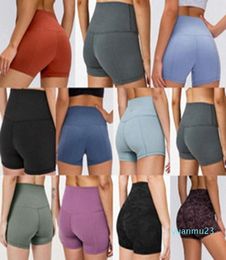 2024 Yoga Femmes Shorts Leggings Designer Womens Icon Workout Gym Usure 68 Couleurs solides sportives élastiques Fitness Lady Overa Torst Clangs Legging