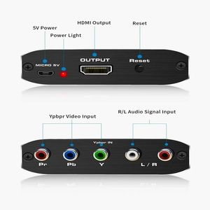 2024 YPBPR Adaptateur de convertisseur audio vidéo compatible 4K 60Hz pour HDMI pour DVD PSP Xbox PS2 à HDTV Monitor 5RCA RVB à HDMI compatible pour HDMI pour
