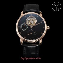 2024 YS Factory Mens Watch V3 version Cal.25 tourbillon mouvement diamètre 41mm saphir miroir bracelet en cuir montres de créateurs